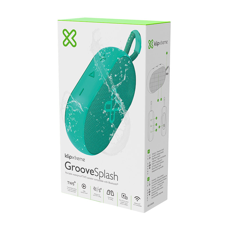 Bocina Klip Xtreme GrooveSplash KBS-030 | Bluetooth IPX7 – Sonido Potente y Colorido