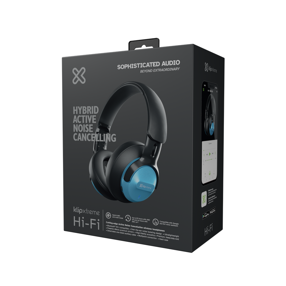 Audífonos Klip Xtreme Hi-Fi – Sophisticated Audio – Wireless con Cancelación Activa de Ruido Híbrida (ANC)-KNH-750