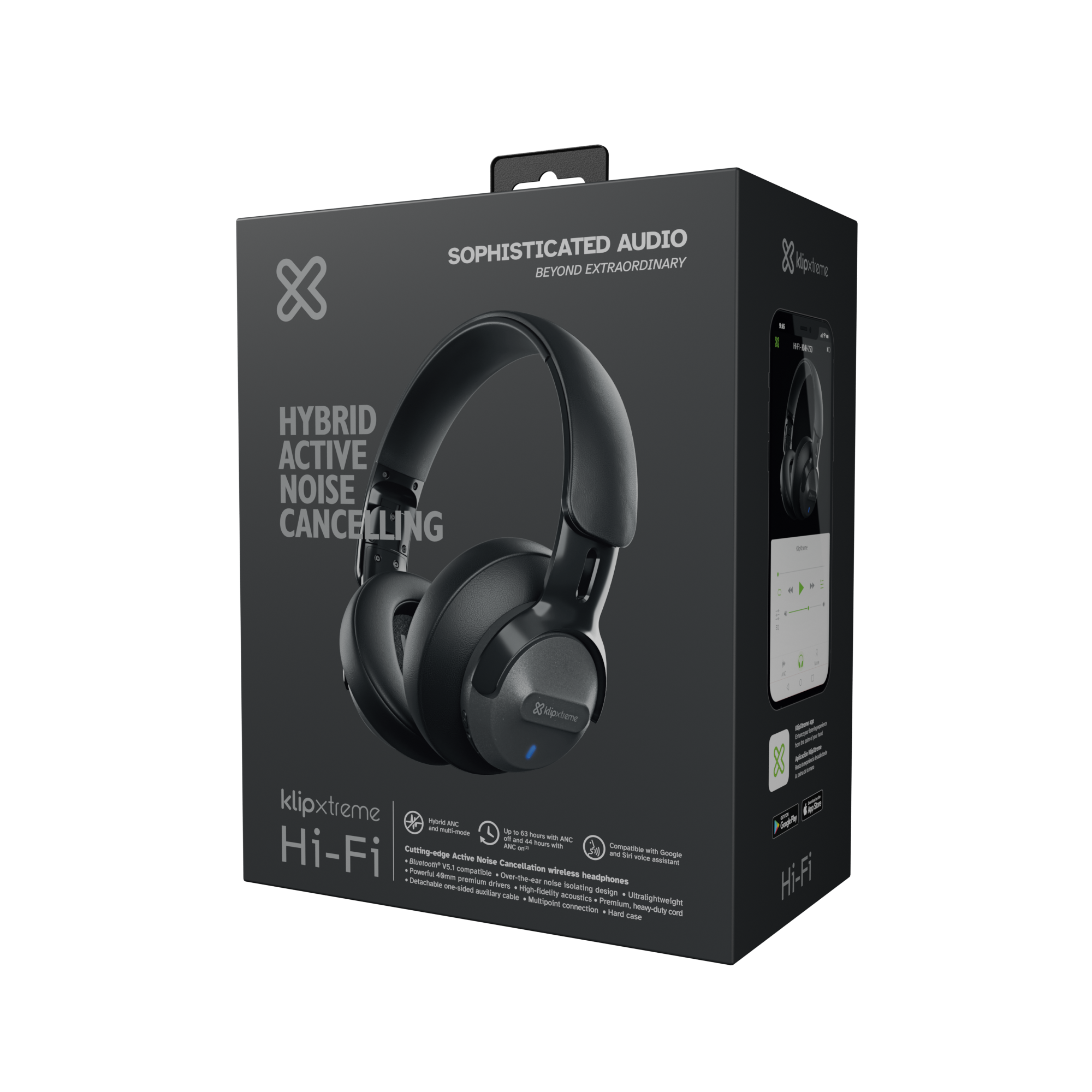 Audífonos Klip Xtreme Hi-Fi – Sophisticated Audio – Wireless con Cancelación Activa de Ruido Híbrida (ANC)-KNH-750