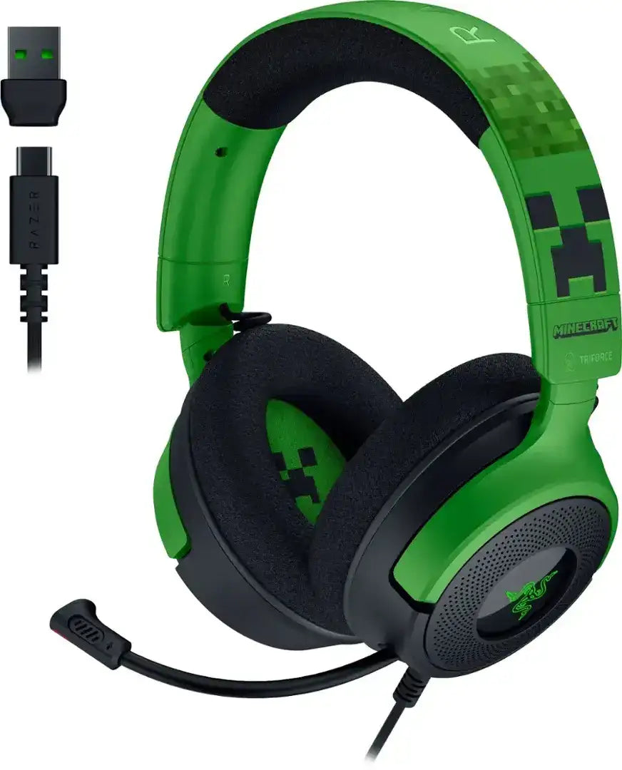 Audífonos - Razer Kraken V4 X Minecraft Edition – Headset con Micrófono HyperClear RGB