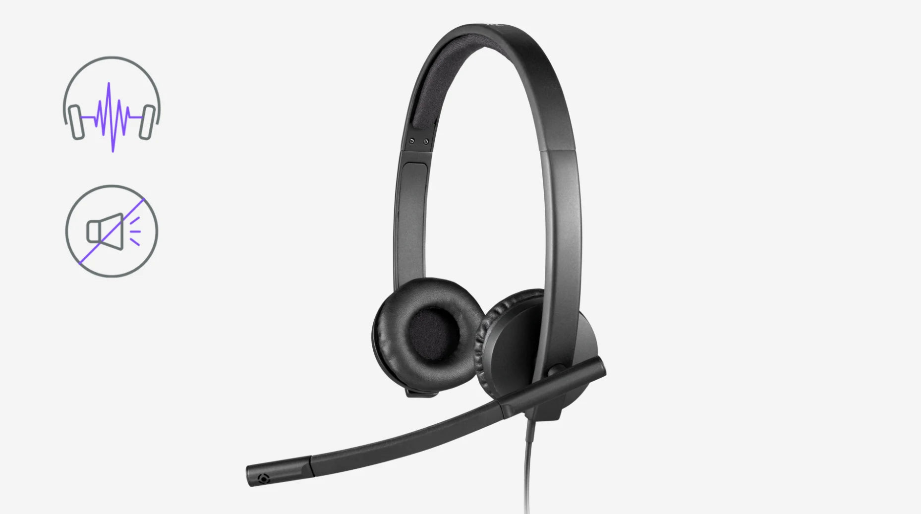 Audífonos-Logitech H570e – Auriculares Estéreo con Micrófono y Cancelación de Ruido (USB)