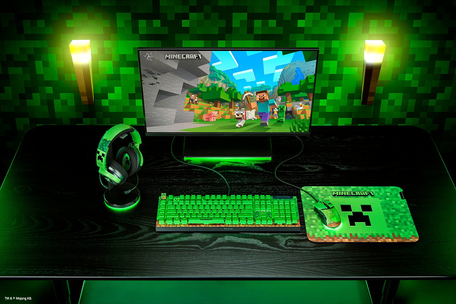 Audífonos - Razer Kraken V4 X Minecraft Edition – Headset con Micrófono HyperClear RGB